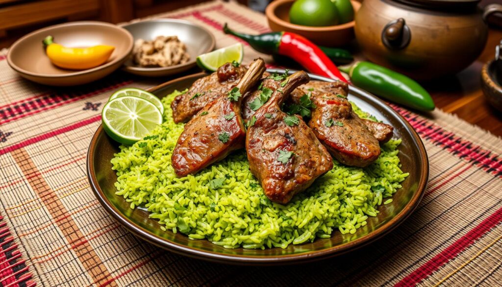 Peruvian duck rice